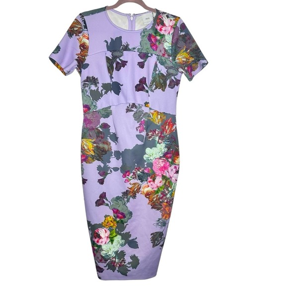 ASOS Maternity Floral Midi Dress in Purple and Multicolor - Picture 2 of 7